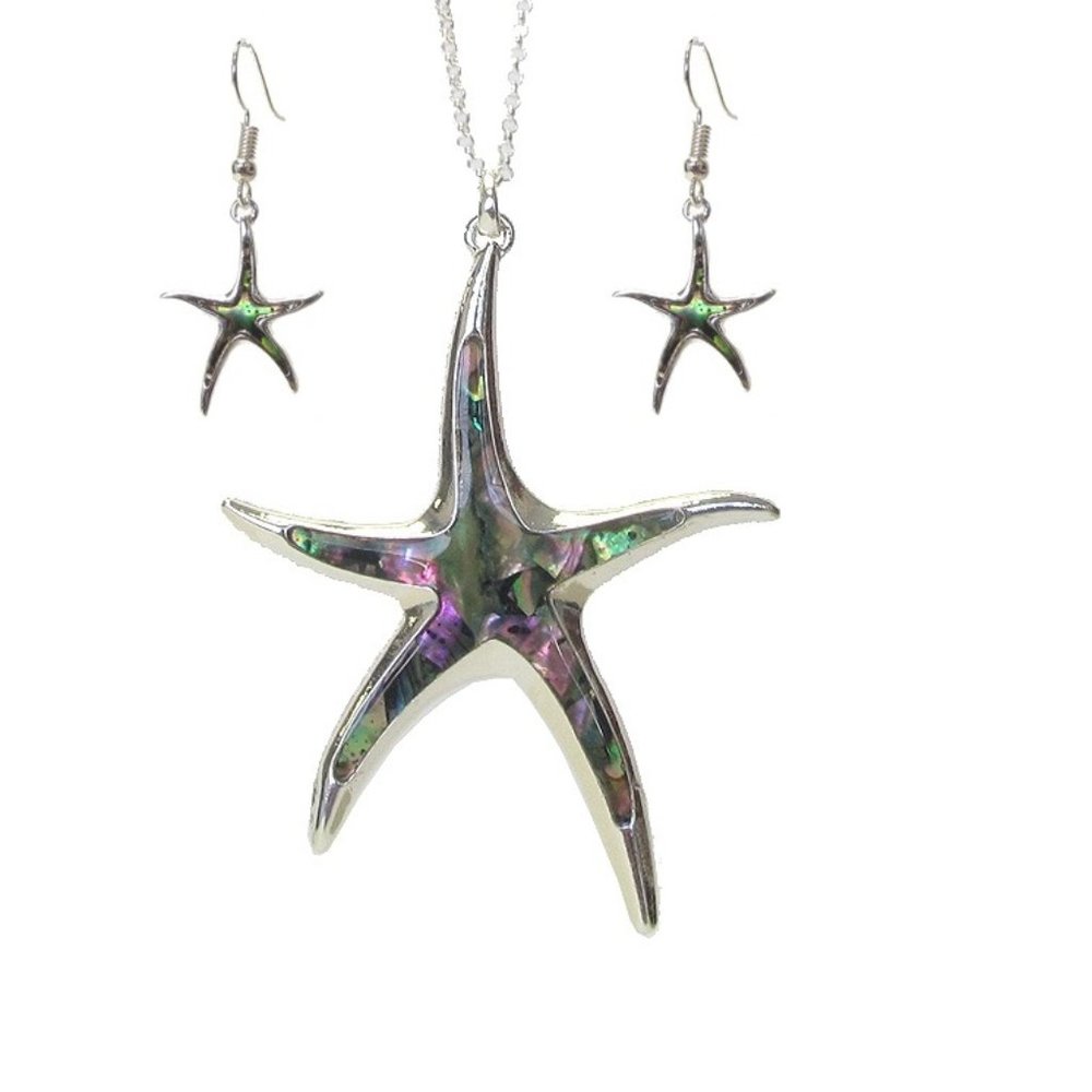 Abalone Beach Starfish Resort Necklace and Earring Set